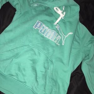 turquoise puma hoodie